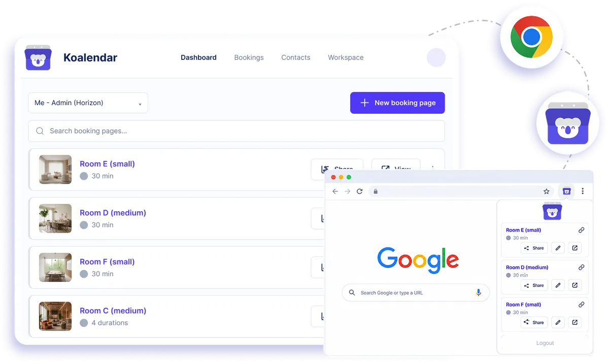 Chrome Extension integration with Koalendar