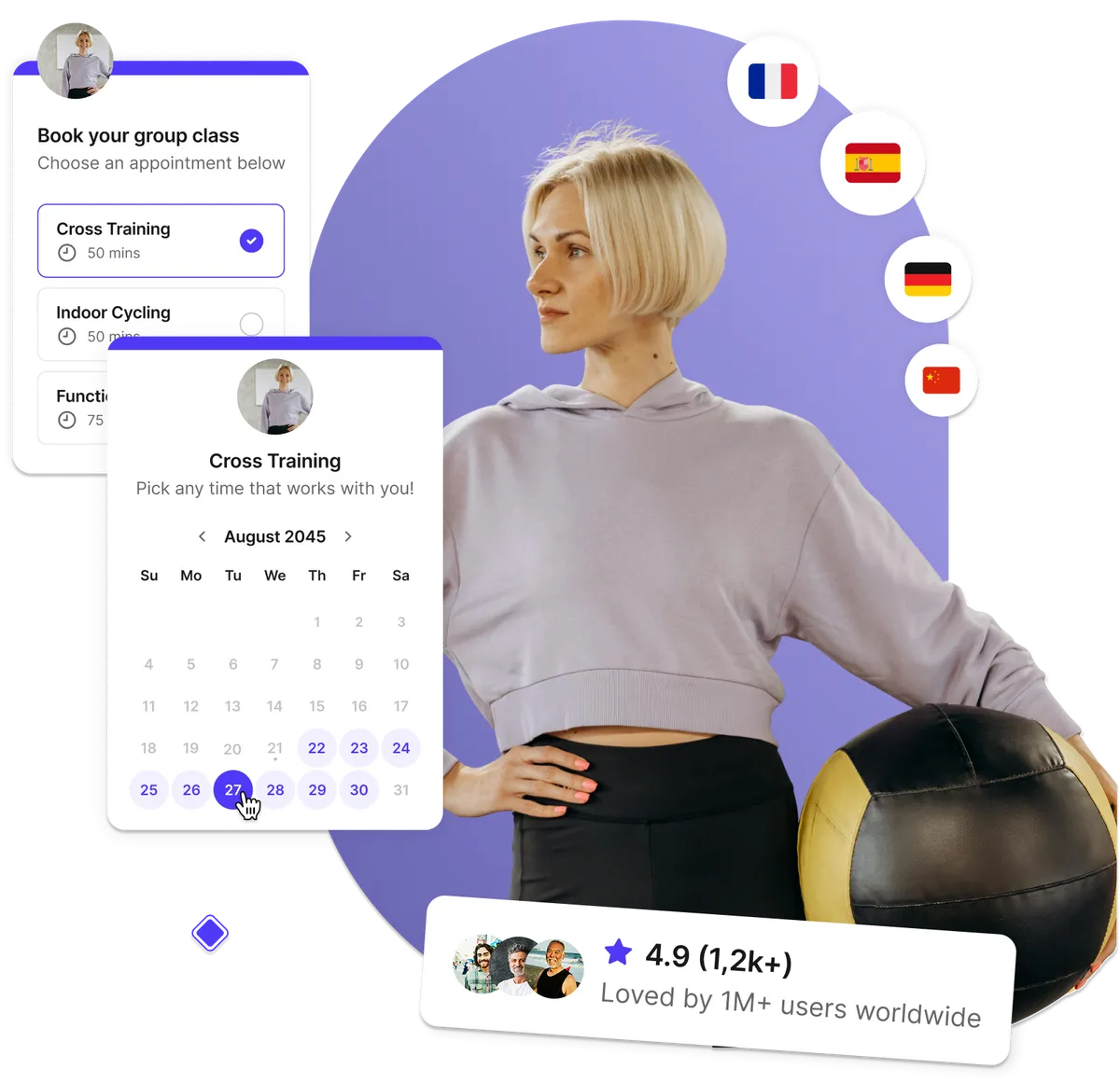 Fitness class booking software