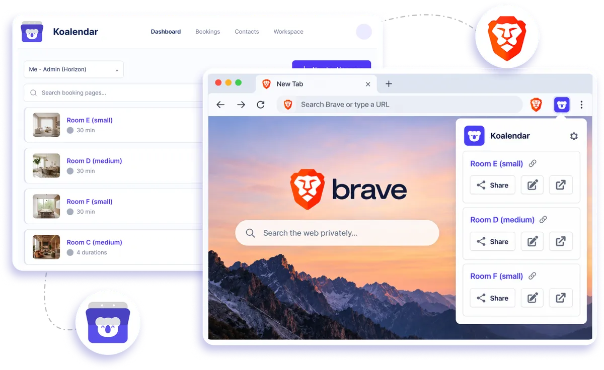 Koalendar for Brave integration with Koalendar