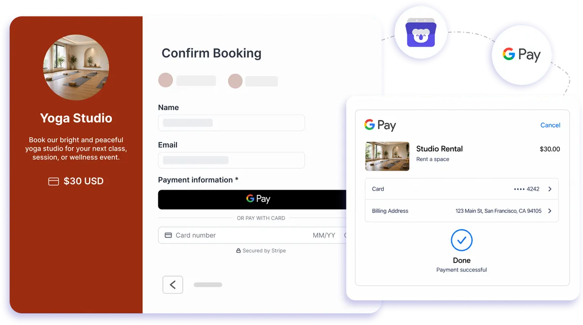 Google Pay integration with Koalendar