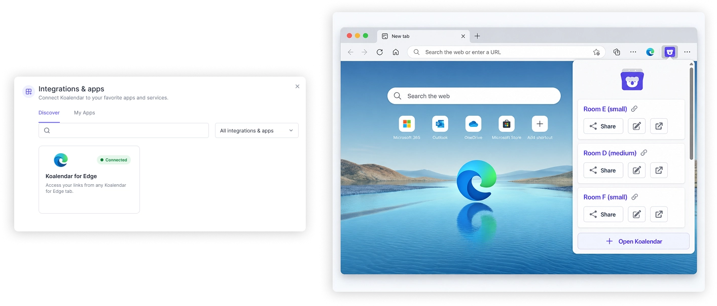 Share your booking links from Edge