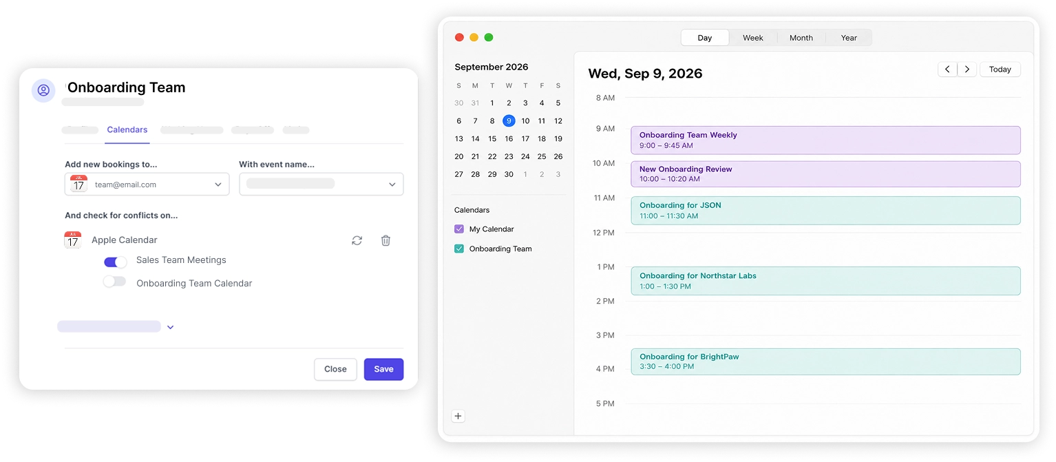 Koalendar booking page syncing with Apple Calendar on iPhone and Mac